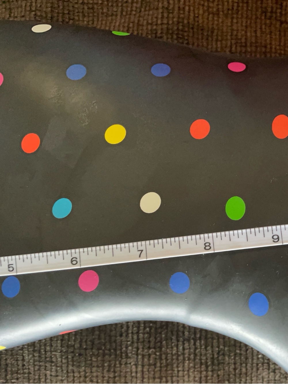 Black Polka Dot Women's Rain Boots - Colorful Dot Mid-Calf - Picture 7 of 8